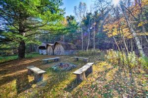 A garden outside Pet-Friendly New York Cabin with Hot Tub and Game Room