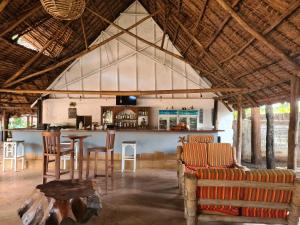 The lounge or bar area at Honey Badger Lodge