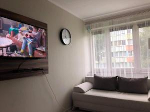 Televízia a/alebo spoločenská miestnosť v ubytovaní Apartament Datini, 40 m2