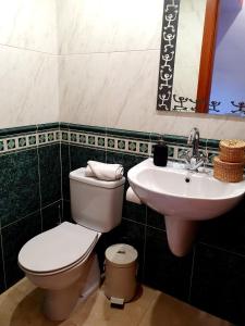 y baño con aseo y lavamanos. en Casa Bella Castell d Aro, en Castillo de Aro