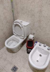een badkamer met een toilet en een wastafel bij Depto para turistas - Mago Blanco in Godoy Cruz