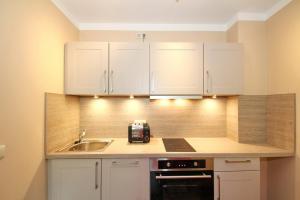 Kuchyň nebo kuchyňský kout v ubytování Wohnpark am Mühlenteich Wohnpark am Mühlenteich Appartement 07
