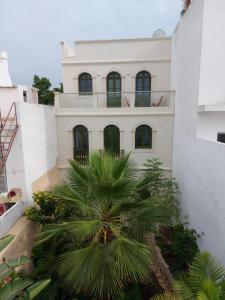 un edificio con una palmera delante de él en Casa Frajo, en Fuseta