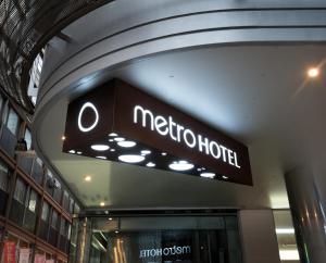 a metro hospital sign in a building at Metro Hotel Myeongdong in Seoul