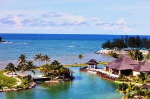 an aerial view of a resort near the ocean at The Empire Brunei in Bandar Seri Begawan