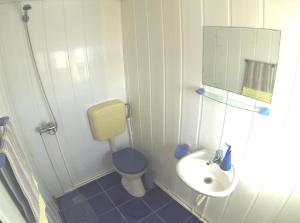 マフムディアにあるDelta Pontoonの小さなバスルーム(トイレ、シンク付)