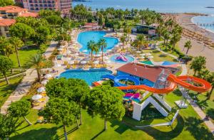 an aerial view of a water park at a resort at Justiniano Club Park Conti in Okurcalar