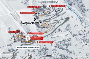 a map of the vail winter resort with ski resorts at Appartement en résidence ete/hiver piscine in Valmeinier