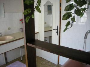 a bathroom with a sink and a shower and a toilet at Maison Authentique en Berry avec Jeux, Jardin, à 30 min du Zoo de Beauval - FR-1-591-119 in Gehée +8 photos