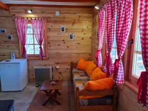 a room with a couch in a log cabin at Guest House Rankić in Mokra Gora +30 photos