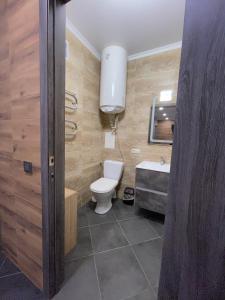 a bathroom with a toilet and a sink at Evro Lux 3 комнаты in Kherson