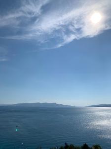 a view of the ocean under a cloudy sky at Apartment Ivanka in Senj