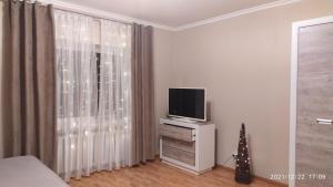 ソルタヴァラにあるStudio-Apartment on Chkalova 1のリビングルーム(テレビ付)