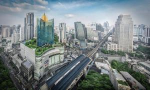Nespecifikovaný výhled na destinaci Bangkok nebo výhled na město při pohledu z hotelu