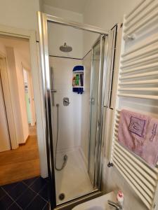 a bathroom with a shower and a sink at La Casa di Riki by PortofinoVacanze in Rapallo +161 photos