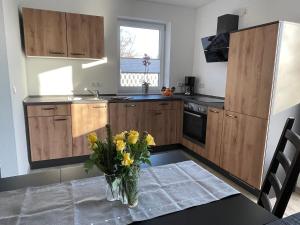 Küche/Küchenzeile in der Unterkunft Ferienwohnung Am Südhang
