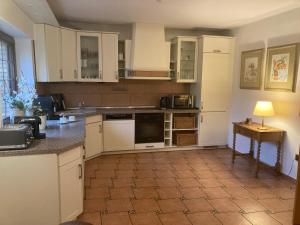Η κουζίνα ή μικρή κουζίνα στο Ferienwohnung auf dem Eltenberg