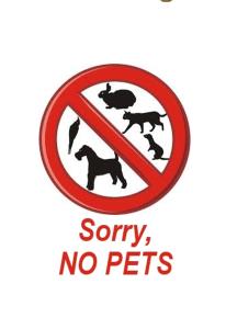 a sign that says sorry no pets with a prohibitory sign at Red Bridge Motor Inn in Woombye