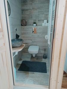 Koupelna v ubytování Domek na Ubocy z widokiem i sauną