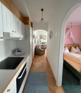 Łóżko lub łóżka w pokoju w obiekcie Villa St. Oswald