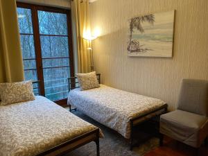 Ένα ή περισσότερα κρεβάτια σε δωμάτιο στο Ann Apartament Sopot Haffnera