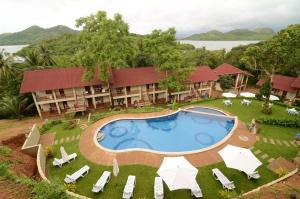 an aerial view of a resort with a swimming pool at Asia Grand View Hotel in Coron