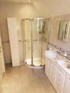 bagno con doccia e lavandino di Luxury Endon House Share a Endon