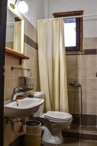 ポルドロソスにあるHotel Polydrososのバスルーム(トイレ、洗面台、シャワー付)