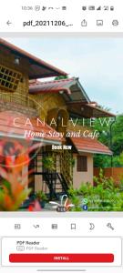 a page of a website with a picture of a house at CANALVIEW PRIVATE COTTAGE Azhikkal Ayiram Thengu in Panmana