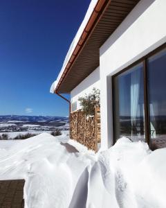 Starunya的住宿－KRAYKA house，雪覆盖的房子