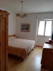 - une chambre avec un lit et une fenêtre dans l'établissement Appartamenti Bozzetta Marisa, à Cavalese