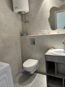 uma casa de banho com um WC e um lavatório em New Marine Apartment em Yuzhne