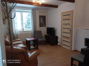 Telewizja i/lub zestaw kina domowego w obiekcie Domek i Apartamenty Stokrotka