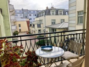 Balkón alebo terasa v ubytovaní Kierunek Sopot Apartament GRACJA Monte Cassino 36