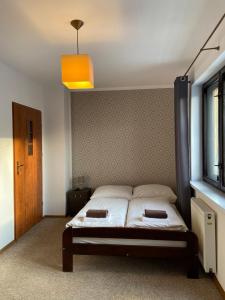 シュチルクにあるNIEZAPOMINAJKAのベッドルーム1室(壁掛け式ベッド1台付)
