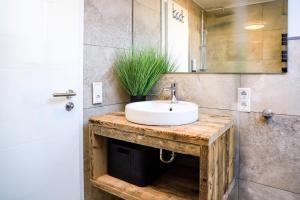 een badkamer met een wastafel en een spiegel bij Smart Resorts Haus Opal Ferienwohnung 404 in Winterberg +9 foto's