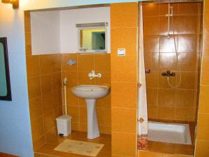 Baðherbergi á Amfora Rooms Caribrod