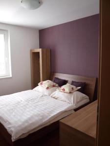 En eller flere senge i et værelse på Apartmán Drahovice