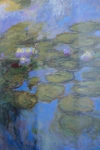 a painting of a pond with lily pads at Mayenne in Paris