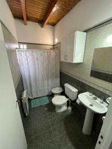 un baño con inodoro y lavabo en Vista Malbec II, en Ciudad Lujan de Cuyo