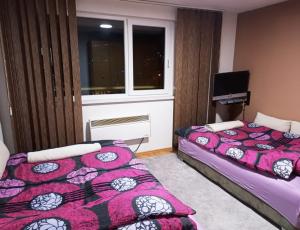Pokój z 2 łóżkami i oknem w obiekcie Apartments Ćemo w Sarajewie