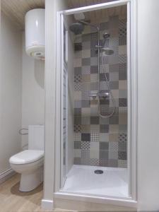 łazienka z prysznicem i toaletą w obiekcie Studio ALYA, mini-gîte en campagne de Lizio w mieście Lizio