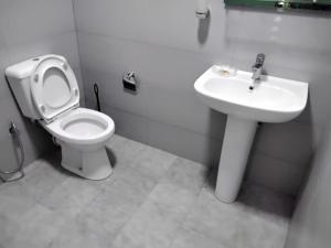 a bathroom with a toilet and a sink at Ella Mount Villa in Ella
