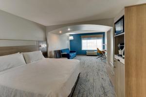 a hotel room with a bed and a living room at Holiday Inn Express & Suites - Ardmore by IHG in Ardmore