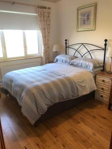 1 dormitorio con 1 cama, vestidor y ventana en Seafield House B&B, en Clifden