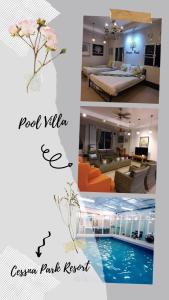 un collage de fotos de una habitación de hotel en Cessna Park Resort and Hotel, en Ban Hua Na