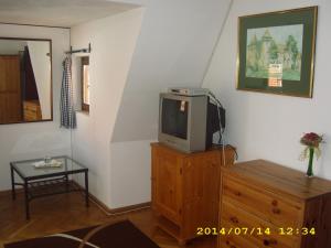 TV a/nebo společenská místnost v ubytování Casa cu Cerb