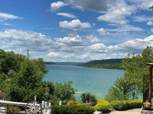 a view of a large body of water at Семеен хотел и ресторант Райски залив in Golyama Zhelyazna