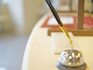 a pen sitting on top of a table at Hotel AreaOne Takamatsu City in Takamatsu