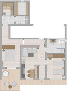 Plan piętra w obiekcie Schöne Wohnung mit Ausblick, Sauna und Hot-Pot in Westendorf, Tirol
